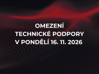 Omezení technické podpory v pondělí 16. 11. 2026